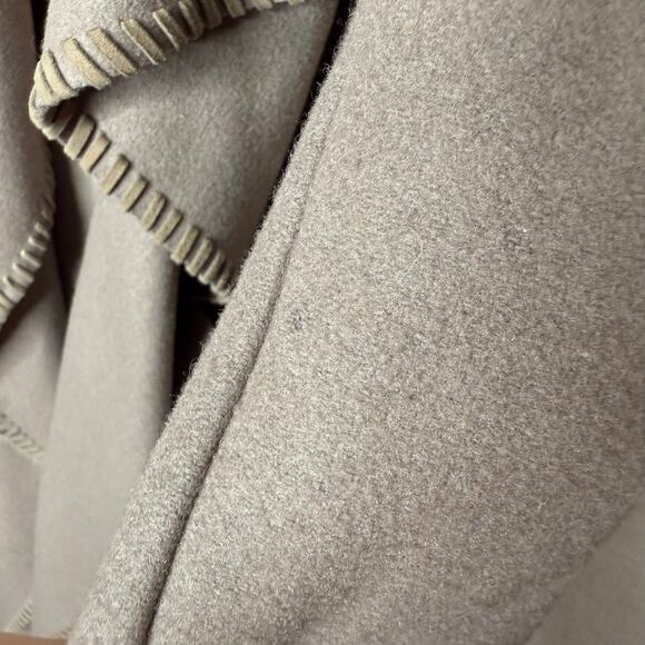 AllSaints Paxx Italian Wool Wrap Waterfall Trench Coat Dune Small Winter Jacket - Picture 11 of 15